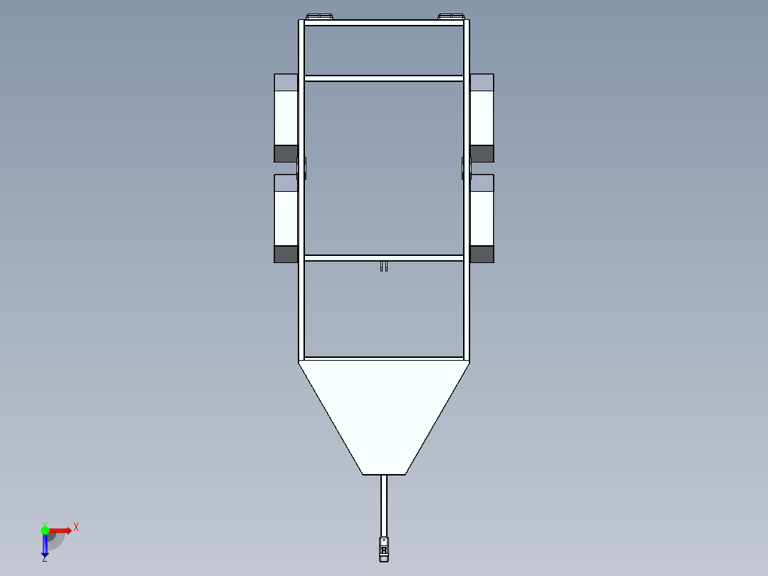 移动式混凝土搅拌机结构俯视图