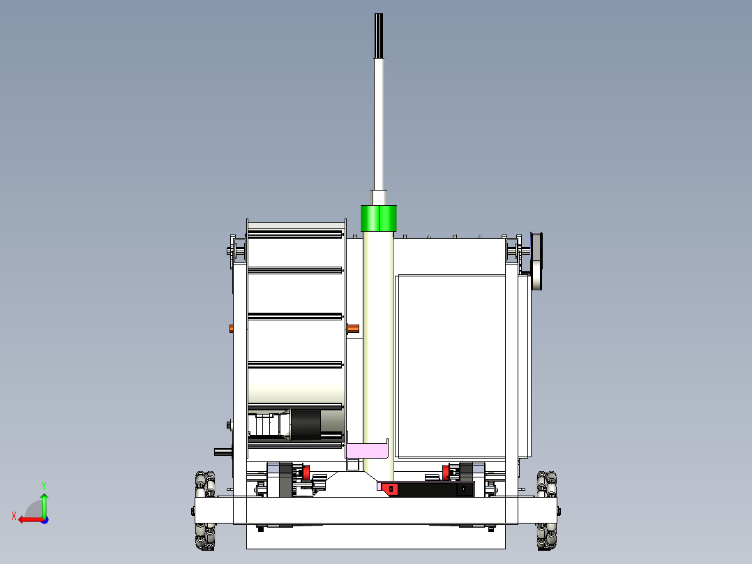 scurrier全向轮小车结构后视图