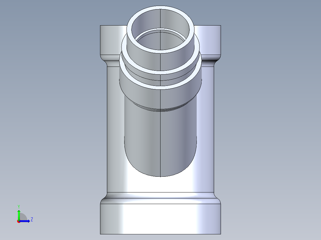 船舶管路系统S6_SeaDrainPLUS_45ReducerWye-SxSxS_37E163031_3x3x1-1-2in Sea Drain Plus - 45 Reducing Wye - SxSxS左视图