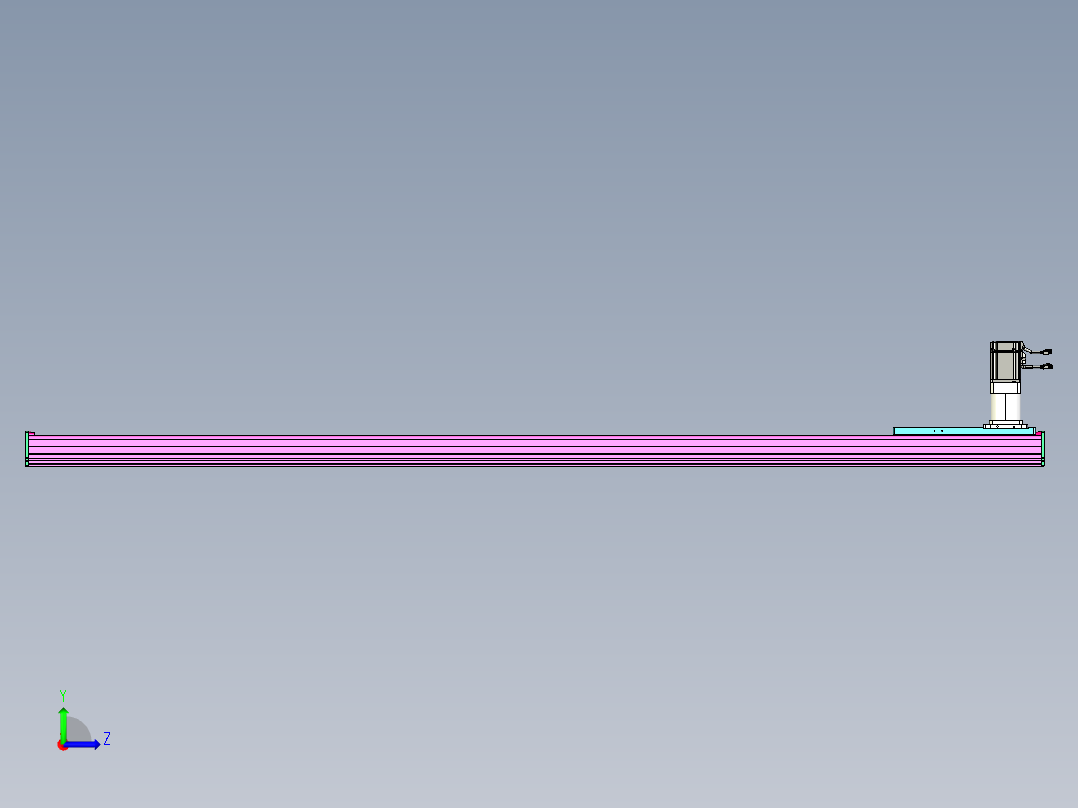 东锦齿条传动DH210G-L167-S2300-BU-减速机+P750W左视图