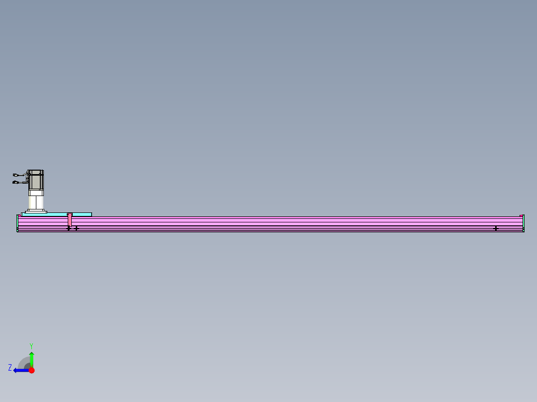 东锦齿条传动DH210G-L167-S2300-BU-减速机+P750W右视图