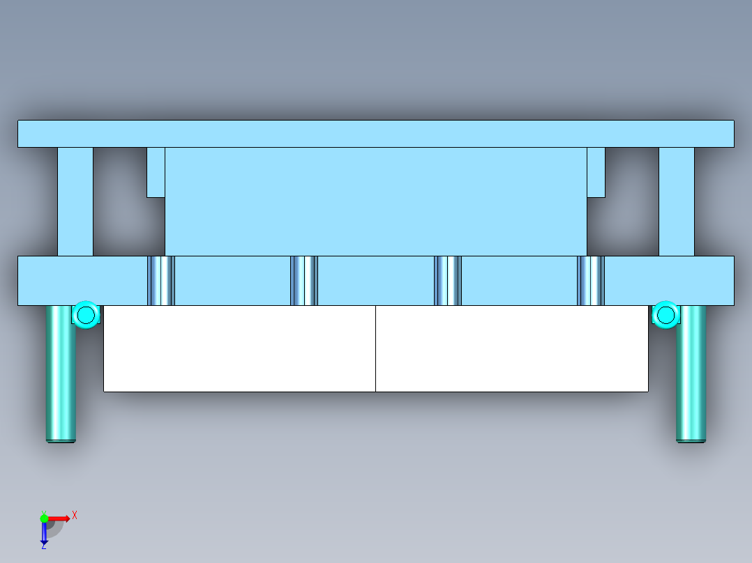 [冲压模具]特斯拉悬挂摆臂的冲压模具op20俯视图