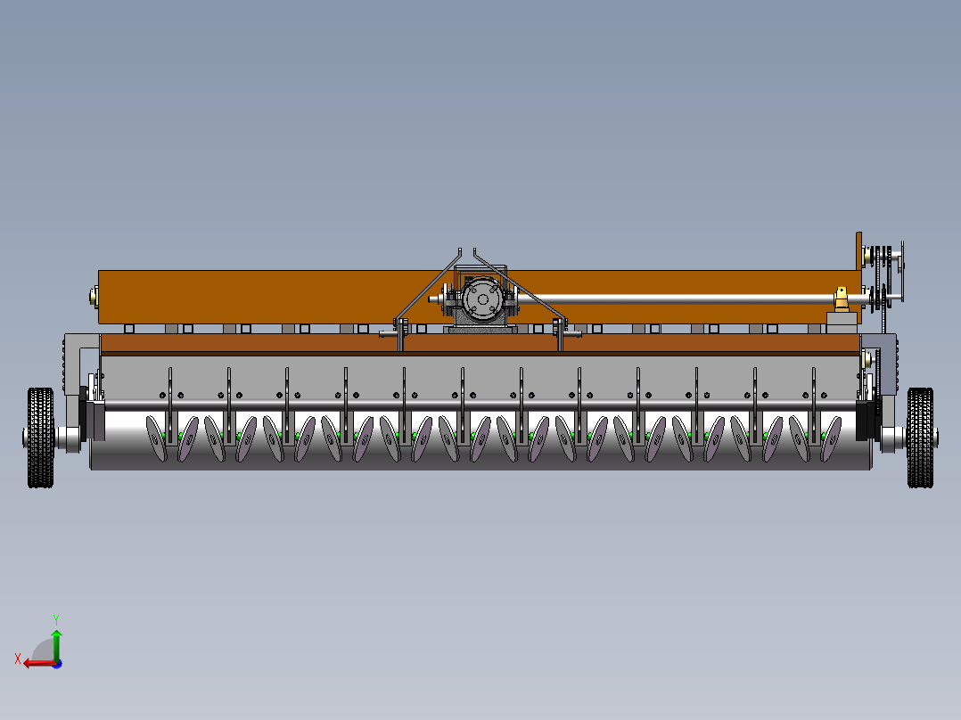 免耕播种机后视图