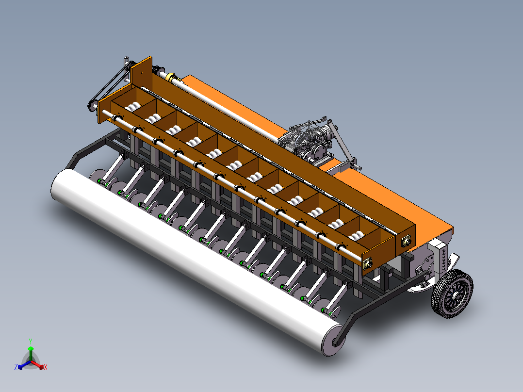 免耕播种机正等轴测图