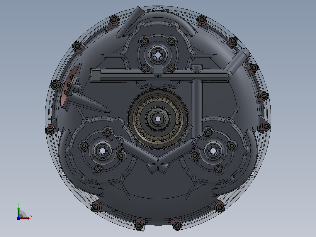 发动机增压器驱动组件前视图