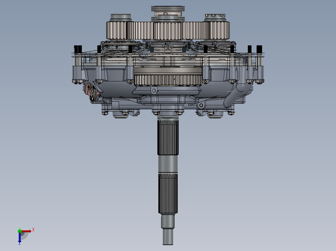 发动机增压器驱动组件俯视图