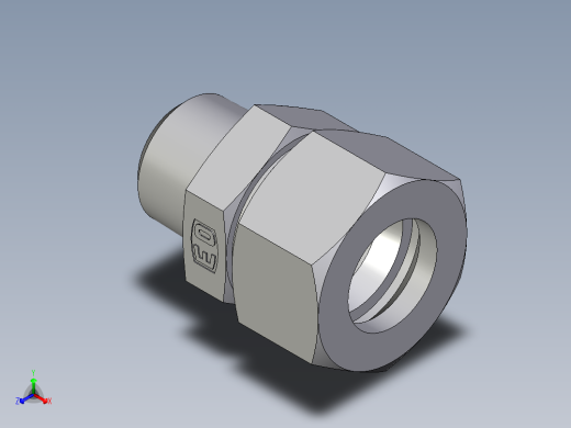 卡套式工业通用硬管接头EO_Male_Stud_connector_GE30S1NPT71正等轴测缩略图