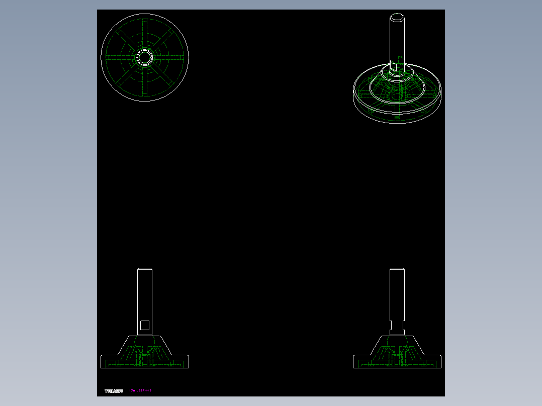 工程塑膠水平調整腳座170-2D多系列多零件图纸模型