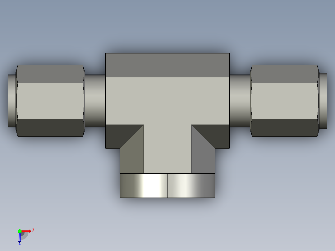 卡套式工业通用硬管接头4-4-4_obu-s俯视图