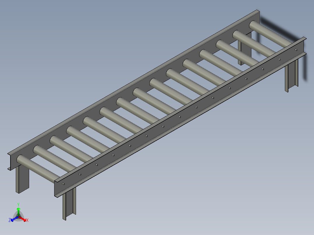 基架滚筒输送机basic-roller-conveyor-STP主视图