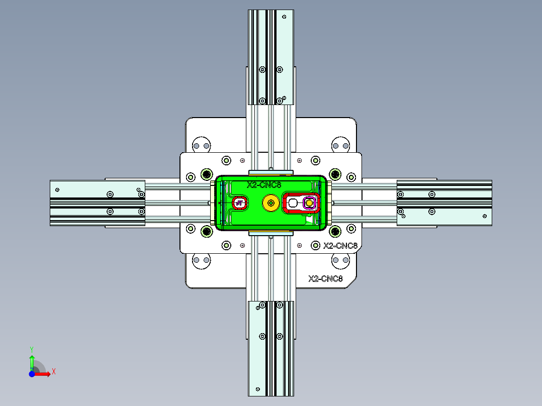X2-笔记本CNC工装夹具三维模型CNC8-1127前视图