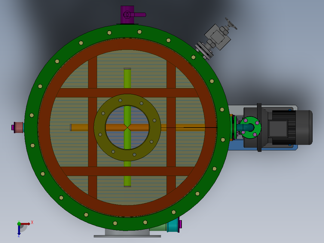 试验洗涤塔（sw18可编辑+工程图+BOM）俯视图