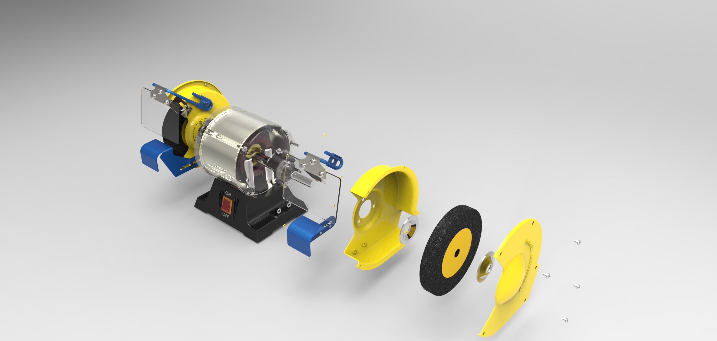 双砂轮打磨机bench-grinder-solidworks2009-2014
