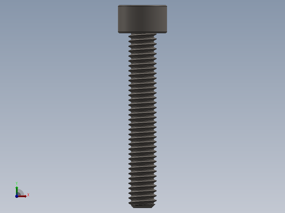 Screw_DIN_912_M4x25F_A2.SLDPRT公制内六角螺钉前视图