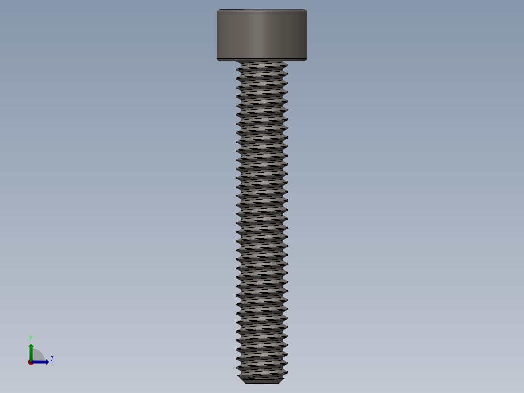 Screw_DIN_912_M4x25F_A2.SLDPRT公制内六角螺钉左视图