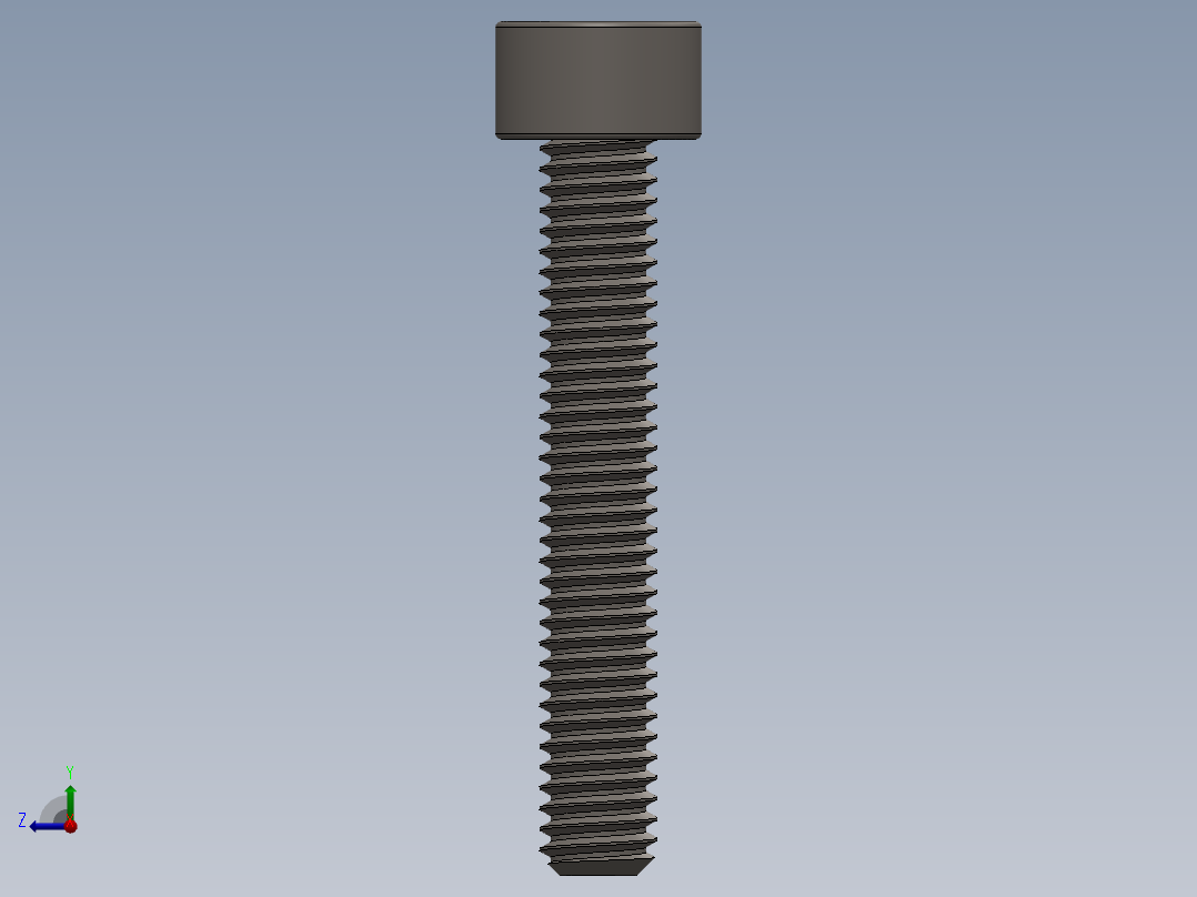 Screw_DIN_912_M4x25F_A2.SLDPRT公制内六角螺钉右视图