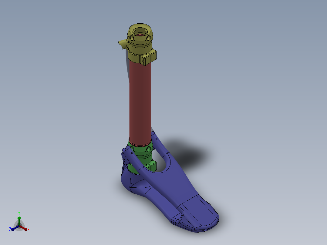 假肢腿部模型正等轴测图