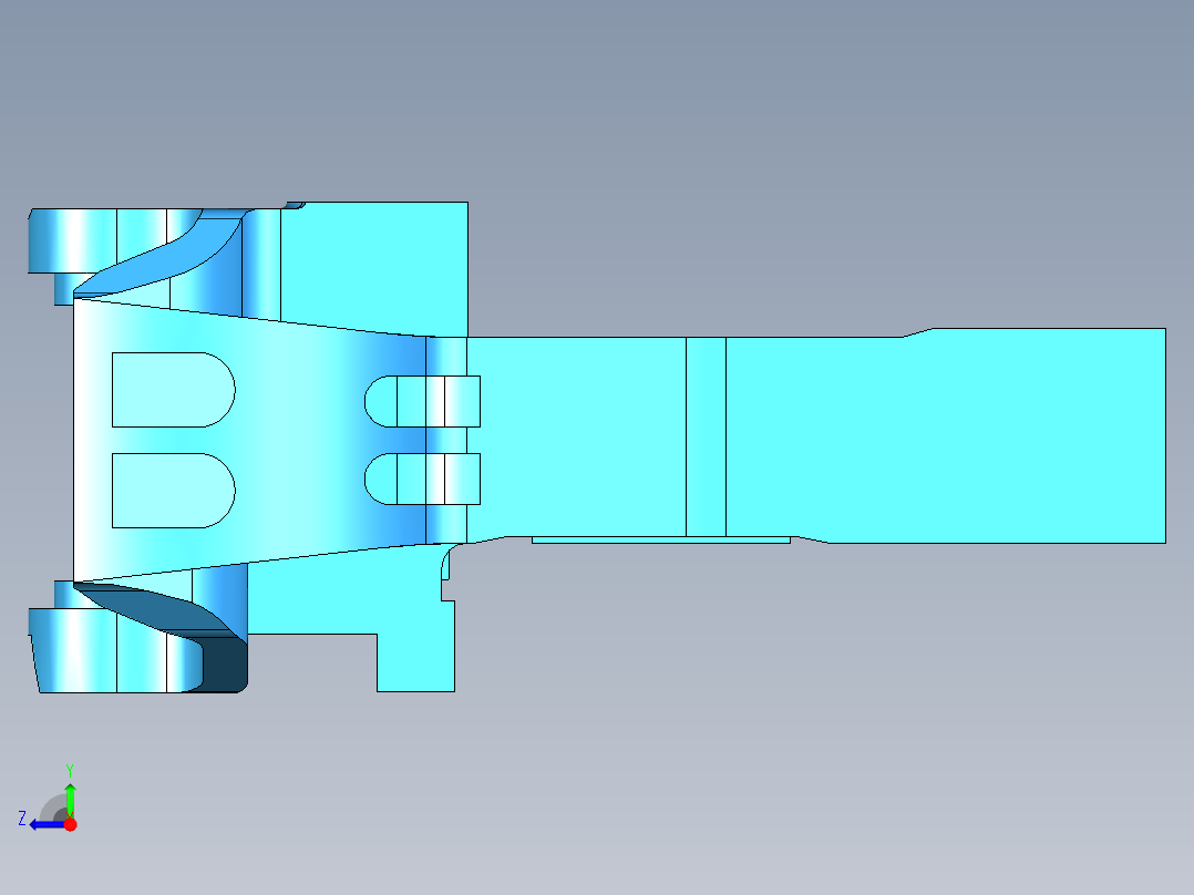13A上作用式钩体右视图
