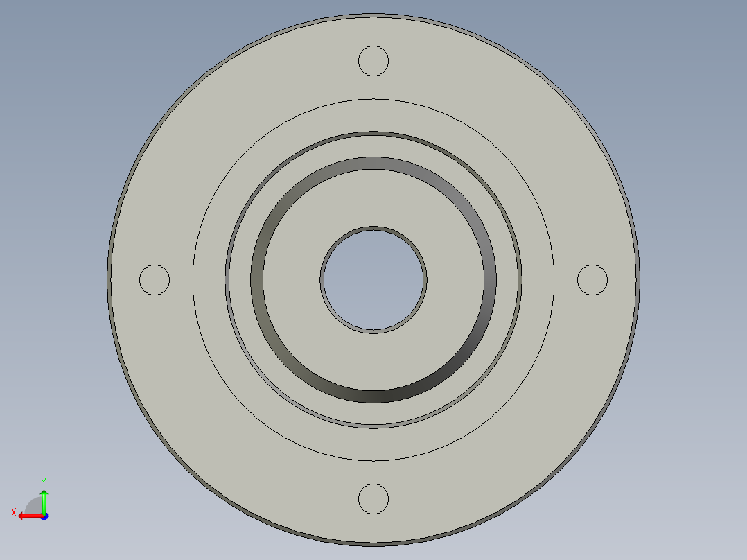 BWD型单级摆线针轮减速机BWD09-23-Y018-4P-M1-1_电机接盘型卧式联接法兰后视图