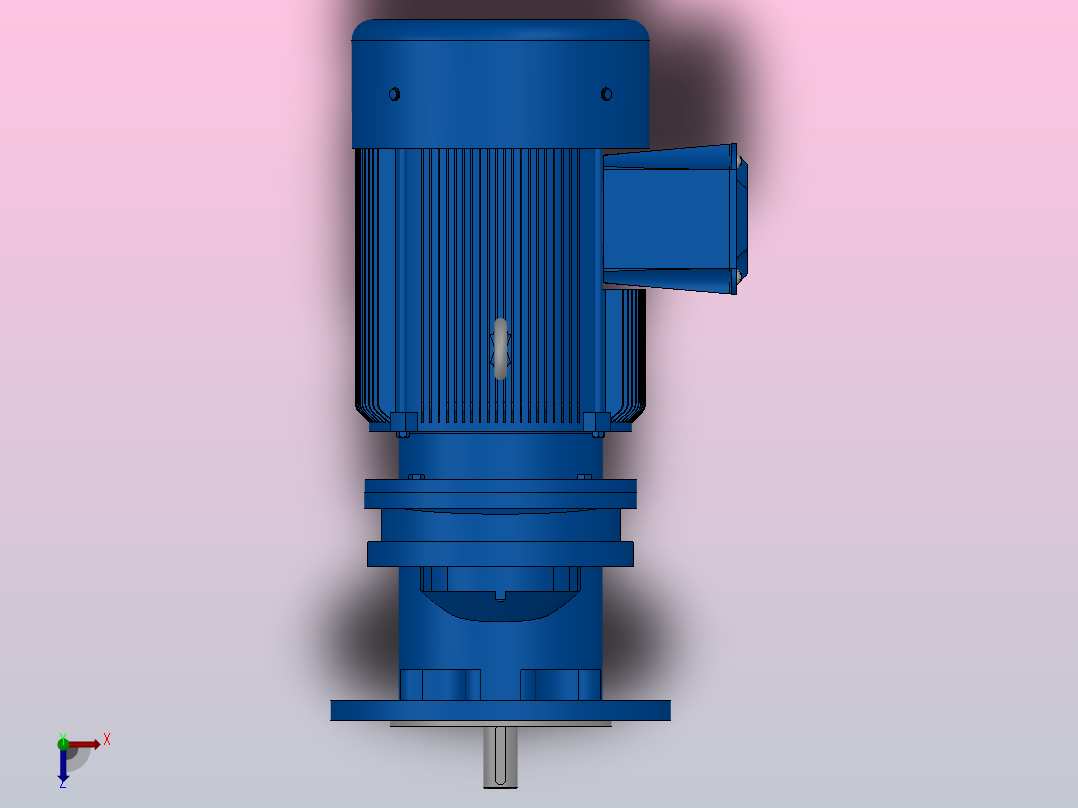 RXF57法兰轴伸式安装斜齿轮减速机RX57-Y0.75-4P-80-M1-0°-Φ200俯视图