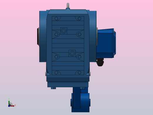 KAT67带防转臂空心轴安装螺旋锥齿轮减速机KAT67-Y0.55-4P-108.03-M1-0°-A前视缩略图