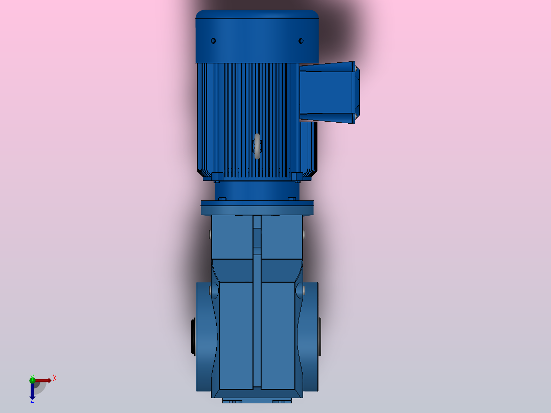 KAT67带防转臂空心轴安装螺旋锥齿轮减速机KAT67-Y0.55-4P-108.03-M1-0°-A俯视图