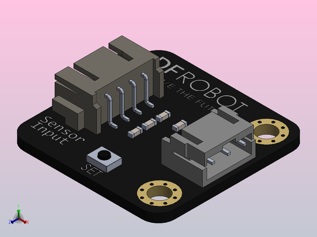 DF机器人液位传感器正等轴测图