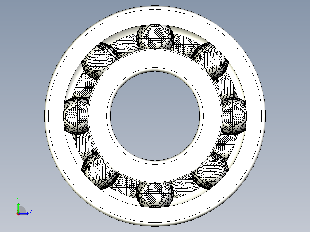 Inventor设计的轴承3D模型左视图