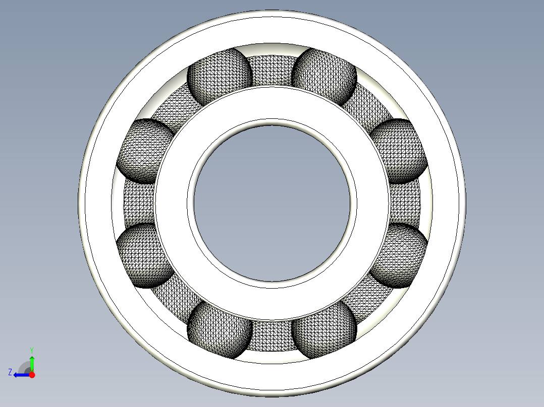 Inventor设计的轴承3D模型右视图