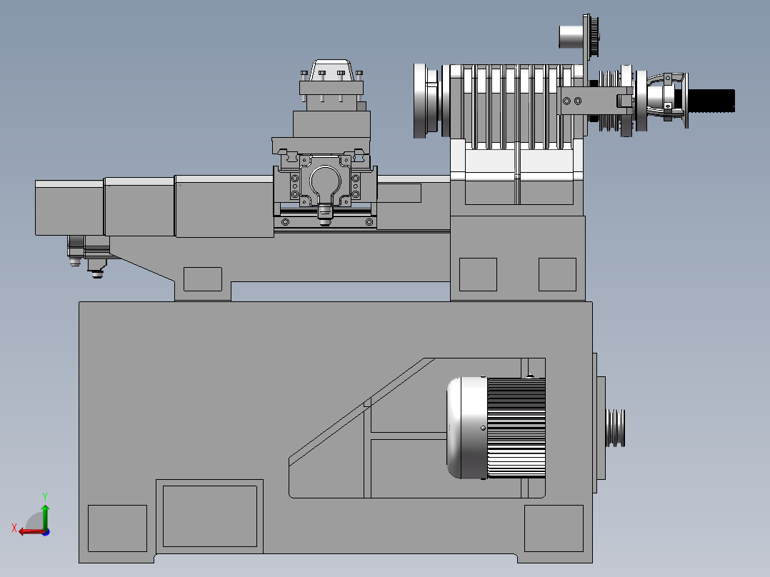 0630数控车床3D图纸H235 F197后视图
