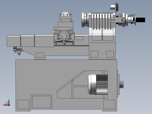 0630数控车床3D图纸H235 F197后视缩略图