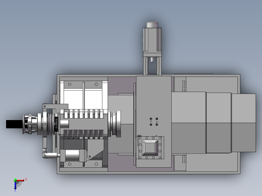 0630数控车床3D图纸H235 F197俯视图