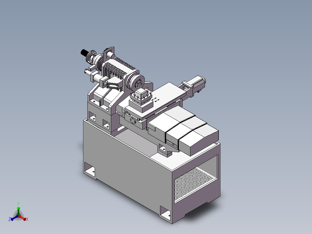 0630数控车床3D图纸H235 F197正等轴测图