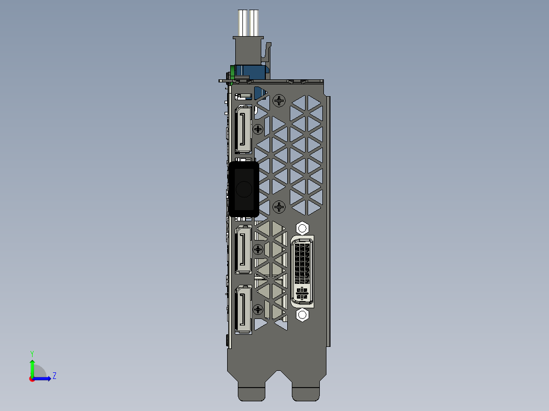 PG600 SKU 显卡 左视图