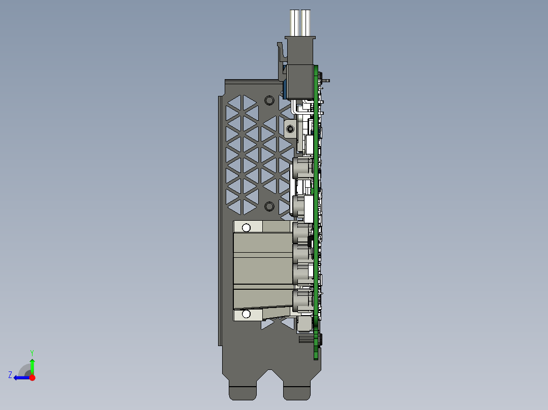 PG600 SKU 显卡 右视图