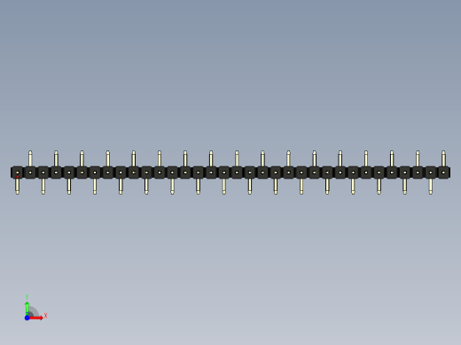 彩色公排针 100mil 2.54mm 系列-DS1022_black_34p_100mil_Type_SMT_R2_rev1.0前视缩略图