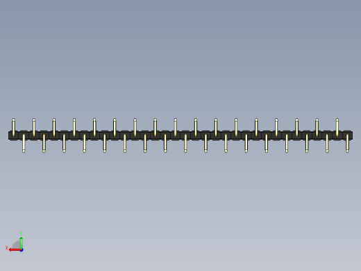 彩色公排针 100mil 2.54mm 系列-DS1022_black_34p_100mil_Type_SMT_R2_rev1.0后视缩略图