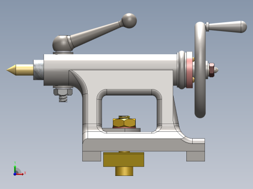 lathe tail stock车床尾座3D图纸 Solidworks设计前视缩略图