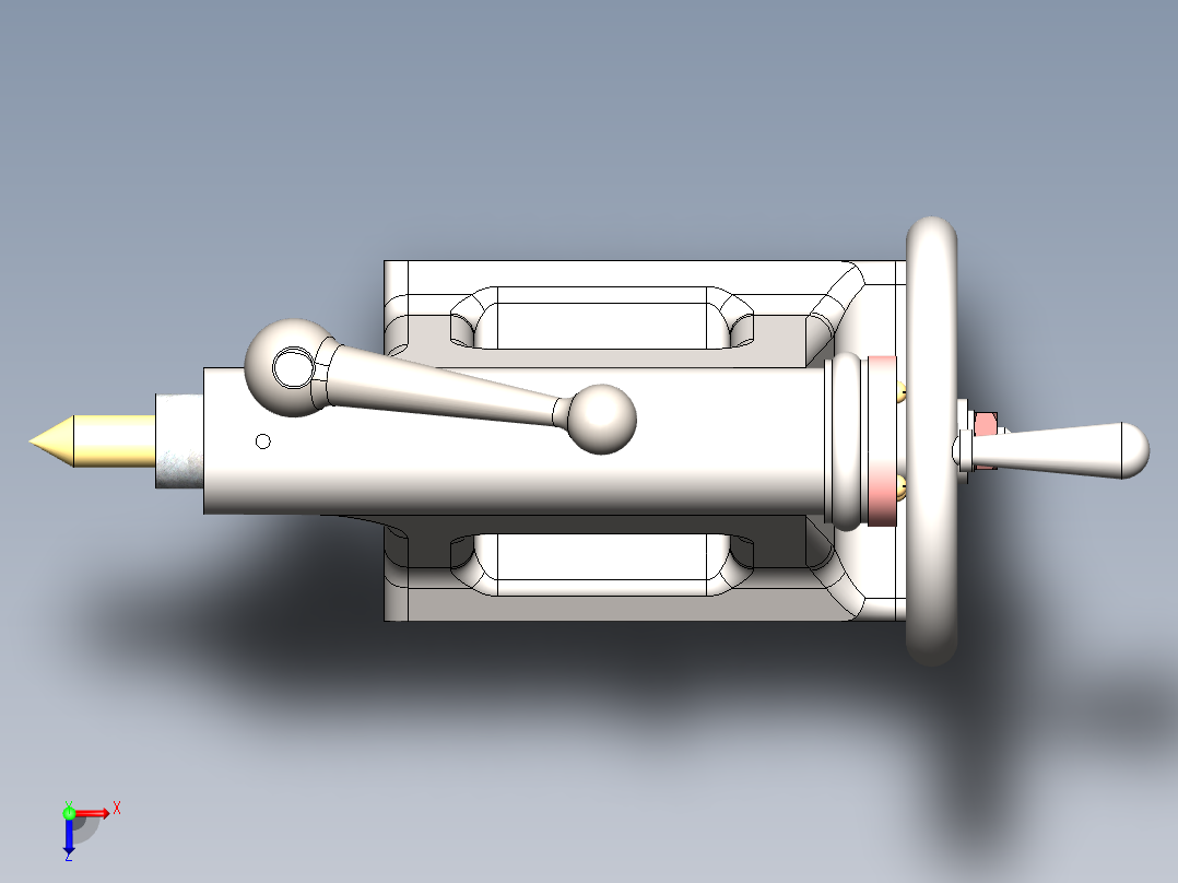 lathe tail stock车床尾座3D图纸 Solidworks设计俯视图