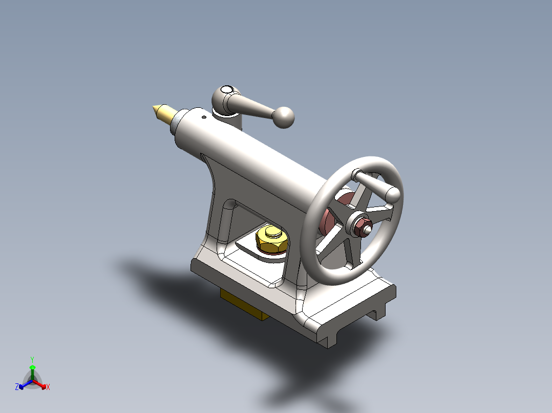 lathe tail stock车床尾座3D图纸 Solidworks设计正等轴测图