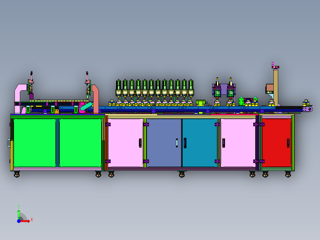 电源高频变压器检测打标产线前视图