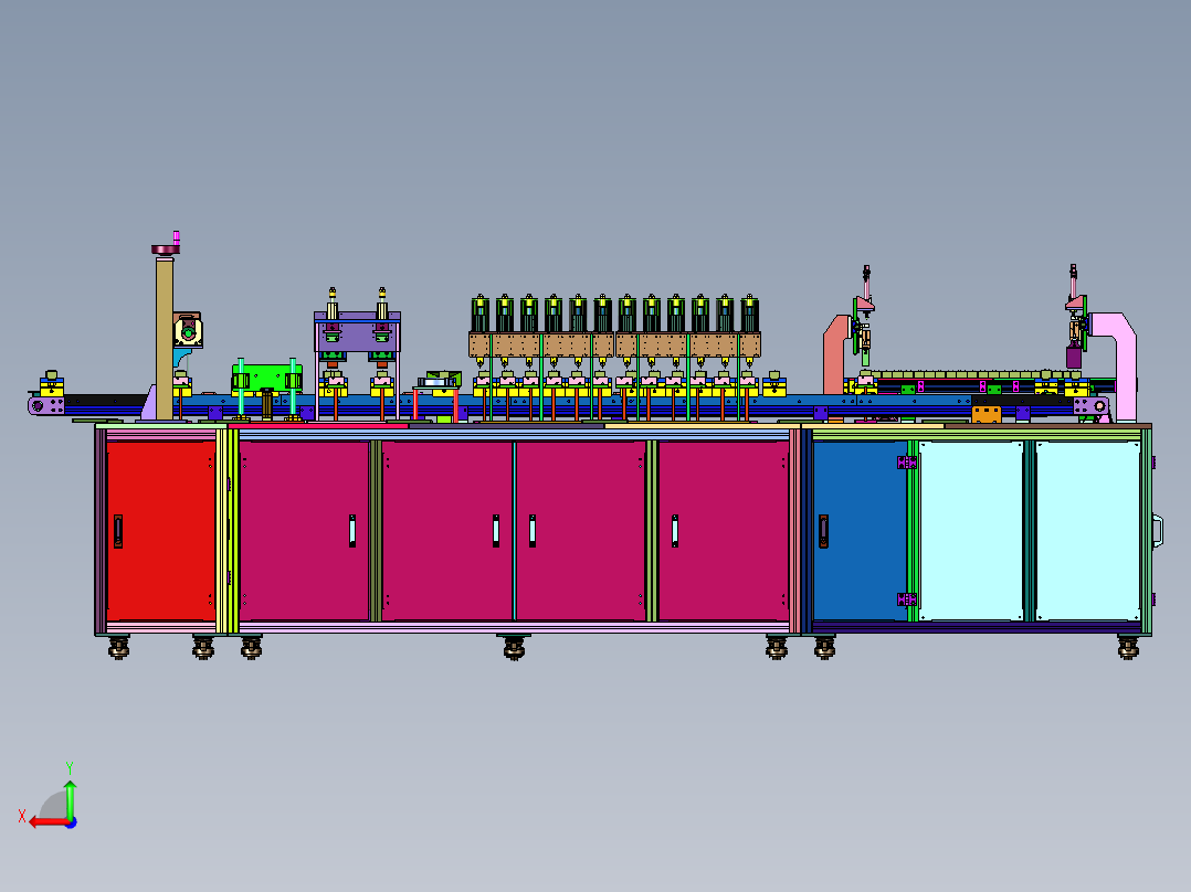 电源高频变压器检测打标产线后视图