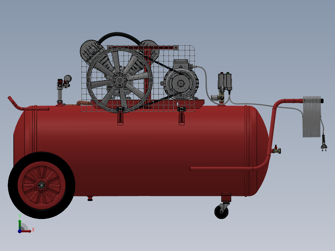 8套压缩机图纸空气压缩机图纸压缩机设计图纸前视图