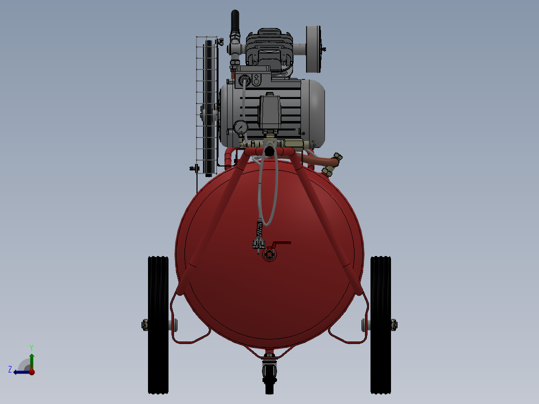 8套压缩机图纸空气压缩机图纸压缩机设计图纸右视图