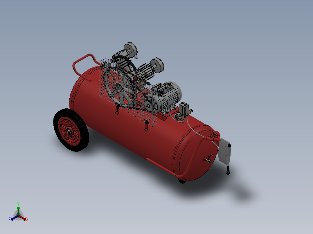 8套压缩机图纸空气压缩机图纸压缩机设计图纸正等轴测图