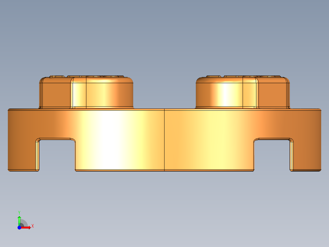 乐高零件 4032 板 2 x 2 圆形-4032 Bright Orange Plate 2 x 2 Round.STEP前视图