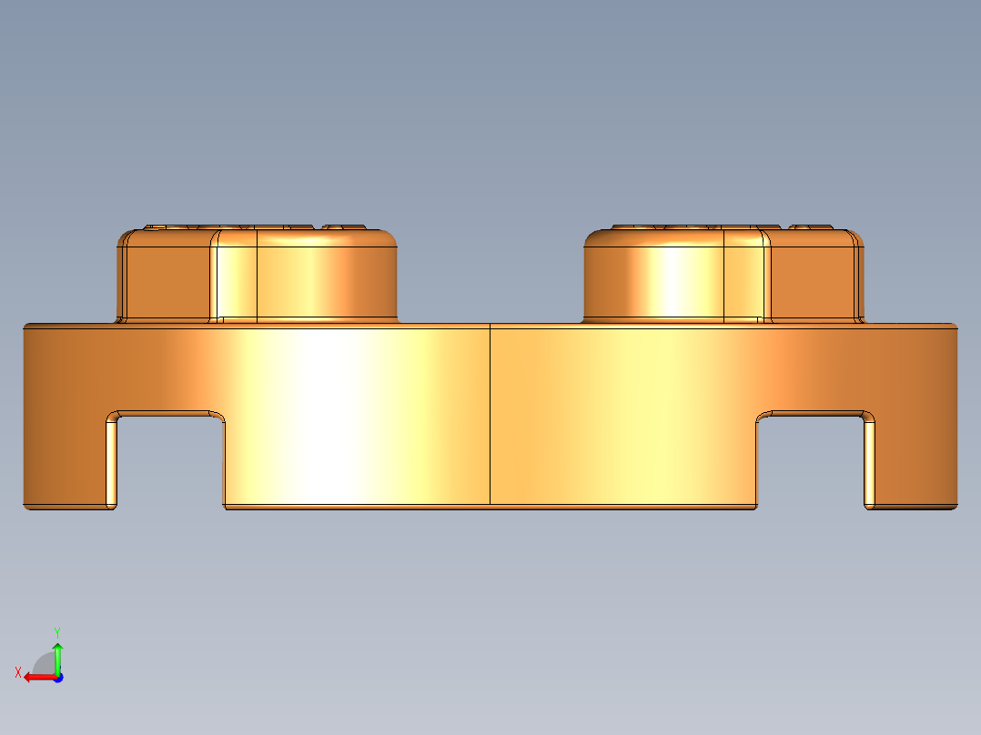 乐高零件 4032 板 2 x 2 圆形-4032 Bright Orange Plate 2 x 2 Round.STEP后视图