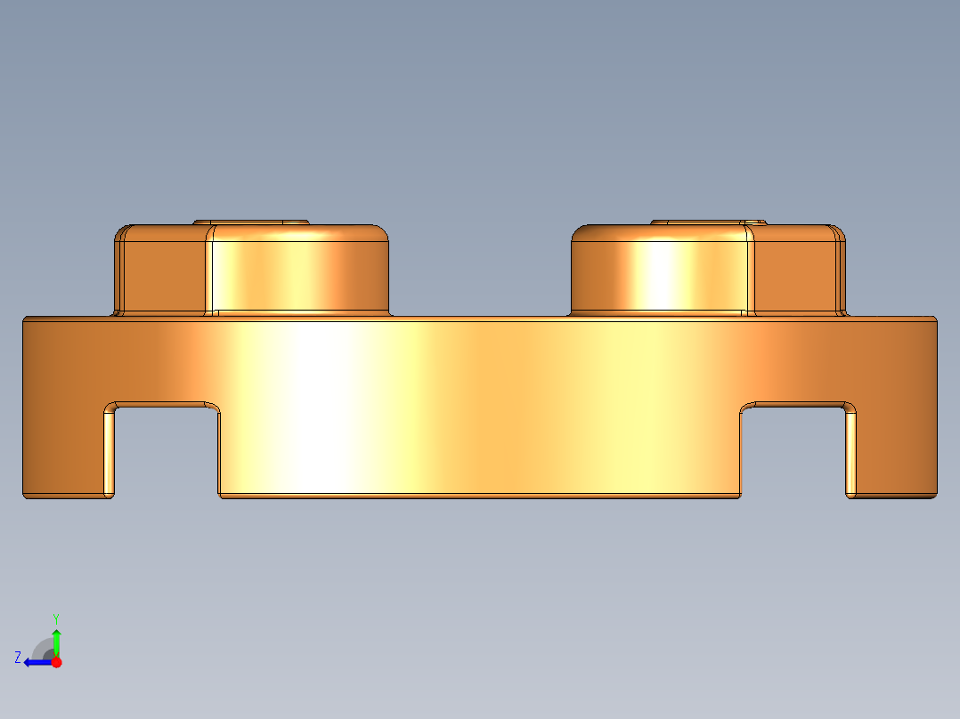 乐高零件 4032 板 2 x 2 圆形-4032 Bright Orange Plate 2 x 2 Round.STEP右视图