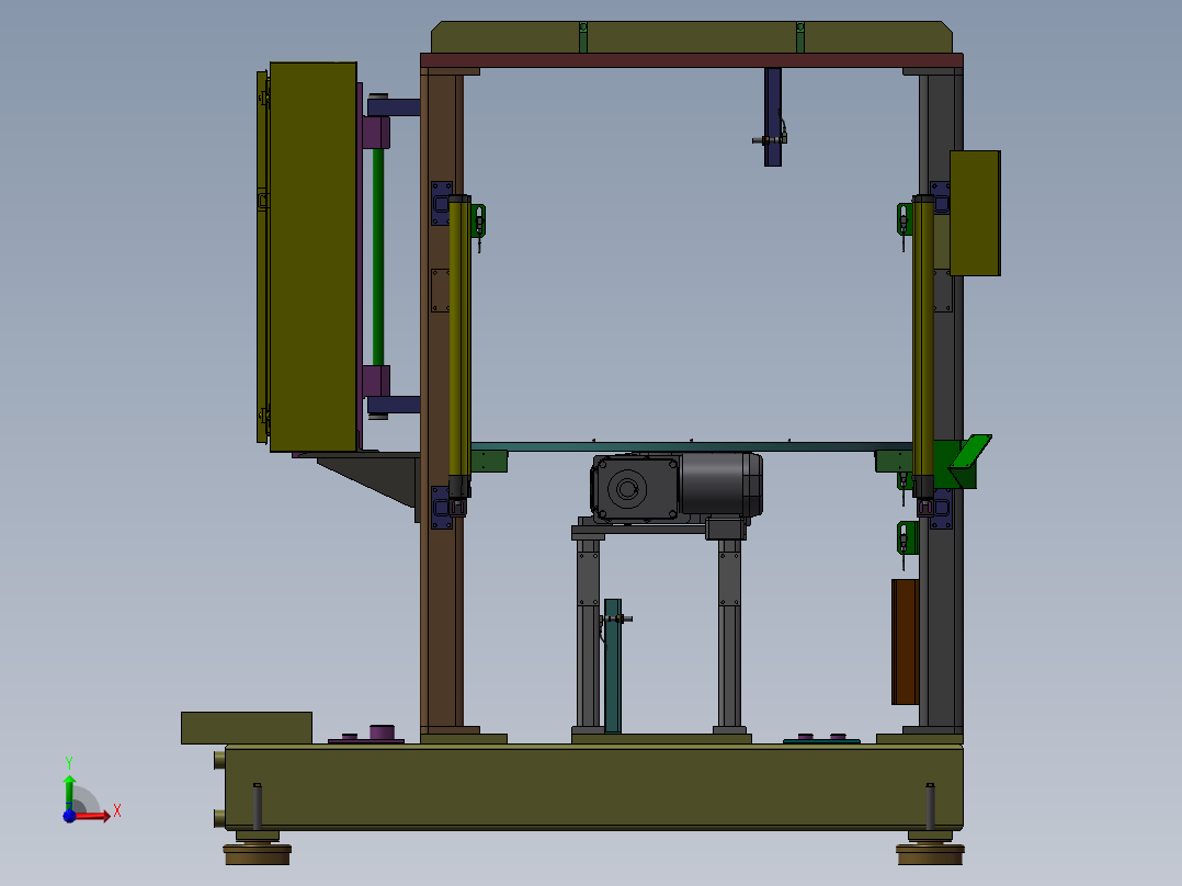 带转盘的机架总成前视图
