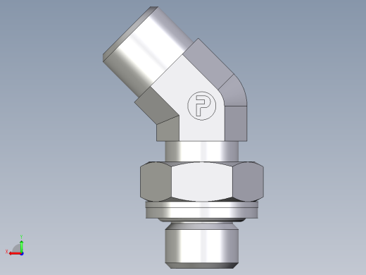 卡套式工业通用硬管接头EO_Adjustable_locknut_45_deg_elbow_VEE08LROMDCF后视缩略图